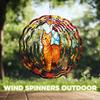 10-Inch Metal Wind Spinner Ginger Tabby Cat 3D Pet Wind Spinner, Unique Metal Hanging Kinetic Wind Sculpture Ornament Gifts for Pet Lovers Yard Art Garden Patio Lawn Indoor Outdoor Decor view 4