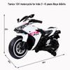 12V Electric Ride On Motorcycle for Kids, Training Wheels, Full Hand Drive Motorbike Toy, Perfect for Boys and Girls (3-8 Yrs) (White+ Plastic+ 50-99 Lbs) view 2