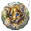 10-Inch Metal Wind Spinner Lion Cub 3D Wildlife Wind Spinner, Unique Metal Hanging Kinetic Wind Sculpture Ornament Gift for Animal Lovers Yard Art Garden Patio Lawn Indoor Outdoor Decor view 1