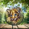 10-Inch Metal Wind Spinner Lion Cub 3D Wildlife Wind Spinner, Unique Metal Hanging Kinetic Wind Sculpture Ornament Gift for Animal Lovers Yard Art Garden Patio Lawn Indoor Outdoor Decor view 2