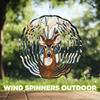 10-Inch Metal Wind Spinner Buck in Snowy Forest 3D Wildlife Wind Spinner, Unique Metal Hanging Kinetic Wind Sculpture Ornament Gift for Animal Lovers Yard Art Garden Patio Lawn Indoor Outdoor Decor view 4
