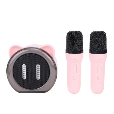 Luocute Mini Karaoke Machine, Portable Speaker with 2 Wireless Microphones for Kids and Adults, Clear Stable Sound, Compact Design, Memory Card Playback