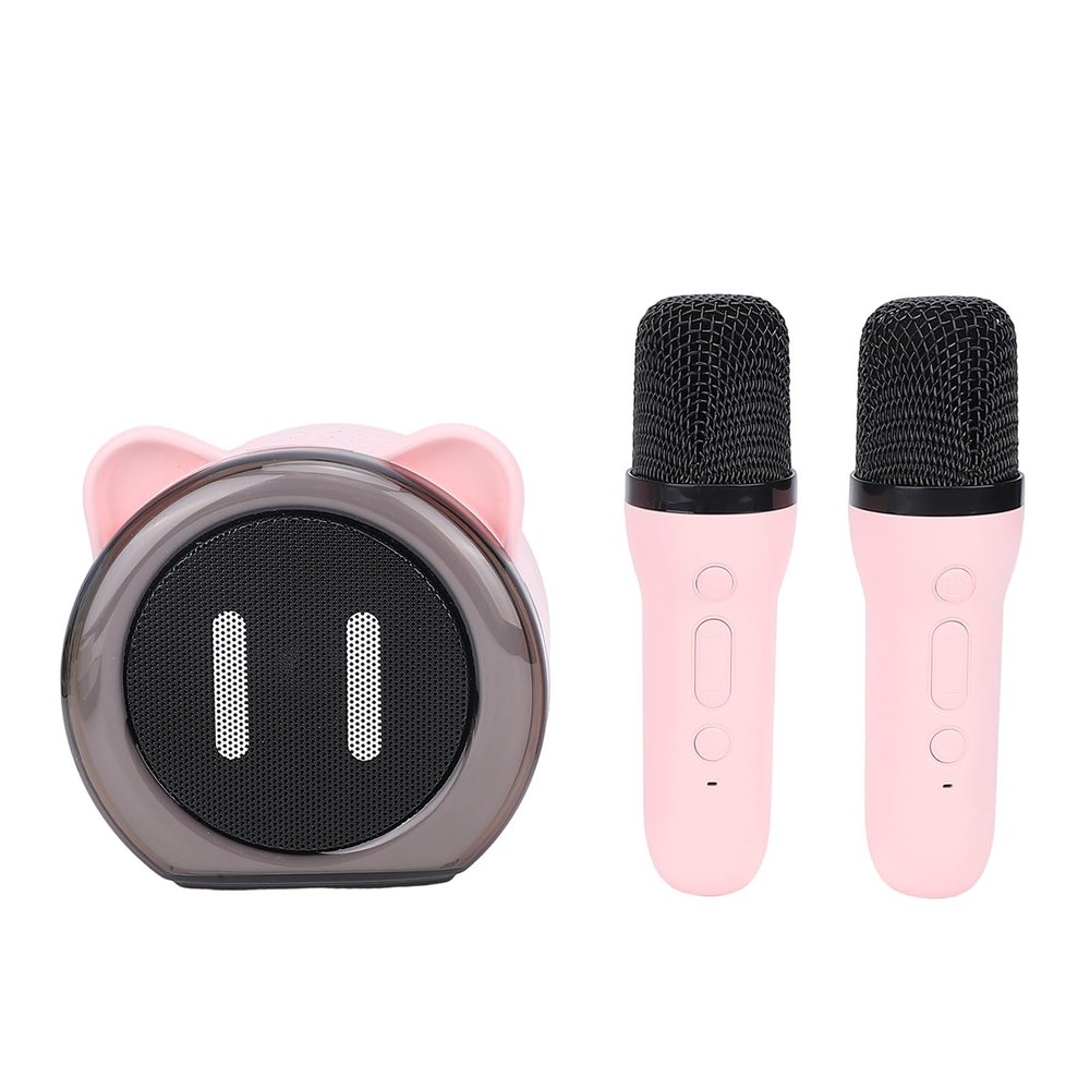 Luocute Mini Karaoke Machine, Portable Speaker with 2 Wireless Microphones for Kids and Adults, Clear Stable Sound, Compact Design, Memory Card Playback