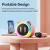 Luocute Mini Karaoke Machine, Portable Speaker with 2 Wireless Microphones for Kids and Adults, Clear Stable Sound, Compact Design, Memory Card Playback view 3