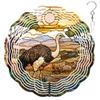 10-Inch Metal Wind Spinner Ostrich in Savanna 3D Wildlife Wind Spinner, Unique Metal Hanging Kinetic Wind Sculpture Ornament Gift for Bird Lovers Yard Art Garden Patio Lawn Indoor Outdoor Decor view 1