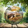 10-Inch Metal Wind Spinner Ostrich in Savanna 3D Wildlife Wind Spinner, Unique Metal Hanging Kinetic Wind Sculpture Ornament Gift for Bird Lovers Yard Art Garden Patio Lawn Indoor Outdoor Decor view 2