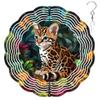 10-Inch Metal Wind Spinner Ocelot Kitten 3D Wildlife Wind Spinner, Unique Metal Hanging Kinetic Wind Sculpture Ornament Gift for Animal Lovers Yard Art Garden Patio Lawn Indoor Outdoor Decor (1) view 1