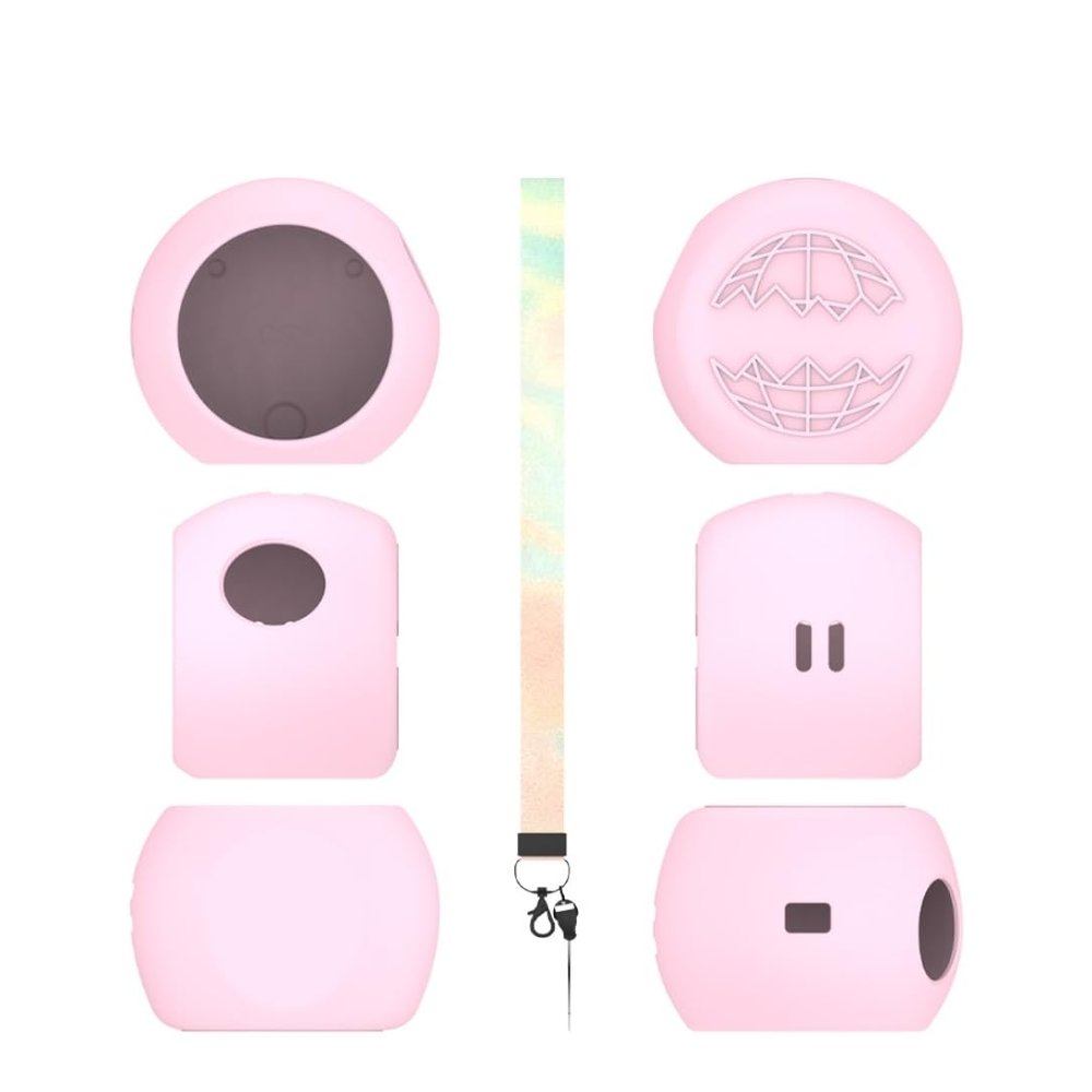 Electronic Pet Silicone Case for Punirunes Interactive Digital Toy Protective Cover Gaming Housing Shell with Lanyard (Pink)