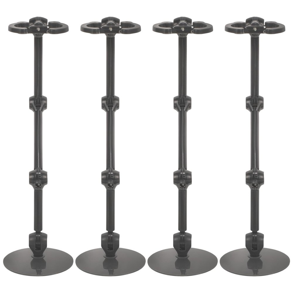 Kisangel 4pcs Action Figure Stand Doll Display Bracket with Stable Flat Base Strong Load-bearing Capacity for Model Home and Store Use