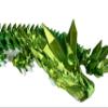 24" Deluxe 3D Printed Crystal Dragon  Flexible Articulating and Large Size at 24 inches (Dark Green Light Green Metalic Dual Color Gradient) view 2