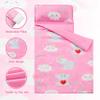 MORAIS Toddler Nap Mat with Removable Pillow and Blanket - 52" x 20" Lightweight and Soft Nap Mats for Preschool, Daycare (Pink) view 3