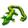 24" Deluxe 3D Printed Crystal Dragon  Flexible Articulating and Large Size at 24 inches (Oregon Green Yellow) view 1