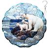 10-Inch Metal Wind Spinner Polar Bear and Two Cubs 3D Animal Wind Spinner, Unique Metal Hanging Kinetic Wind Sculpture Ornament Gifts for Women Yard Art Garden Patio Lawn Indoor Outdoor Decor view 1