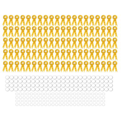 100 Set Badge Pin Button Blank Materials, 44mm Celebration Party Wedding Supplies - Durable, Easy to Use, Ideal for DIY Button Maker Buttons Making Supplies (Yellow)