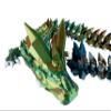 24" Deluxe 3D Printed Crystal Dragon  Flexible Articulating and Large Size at 24 inches (Blue Green Copper Metalic TRI Color Gradient) view 3