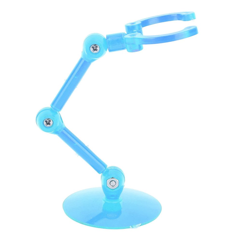 10pcs Action Figure Stand Kits, Doll Display Holder with Plastic Material, Mini Doll Model Support Stand for Anime Figures, Easy Assembly and Adjustable for Creative Displays (Transparent Blue)
