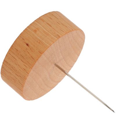 Abaodam Wood Base Clay Doll Stand with Pin 45Mm Diameter Solid Wood Display Rack for Crochet Dolls and Figurines for Collectible Display and Storage