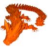 24" Deluxe 3D Printed Crystal Dragon  Flexible Articulating and Large Size at 24 inches (Orange) view 1