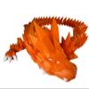 24" Deluxe 3D Printed Crystal Dragon  Flexible Articulating and Large Size at 24 inches (Orange) view 3