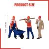 Menolana Miniature Figures Model 1/64 Scale Tiny People Figurine,Construction Building Workers,Mini Diorama Figure for Miniature Scene, Style C view 3