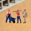 Menolana Miniature Figures Model 1/64 Scale Tiny People Figurine,Construction Building Workers,Mini Diorama Figure for Miniature Scene, Style C view 4