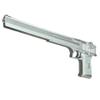 Long Barrel Chrome Foam Pistol 17.25" Silver Fantasy Hand Cannon Prop | PU Foam Cosplay Weapon for Costume, Roleplay & Display view 1