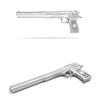 Long Barrel Chrome Foam Pistol 17.25" Silver Fantasy Hand Cannon Prop | PU Foam Cosplay Weapon for Costume, Roleplay & Display view 3
