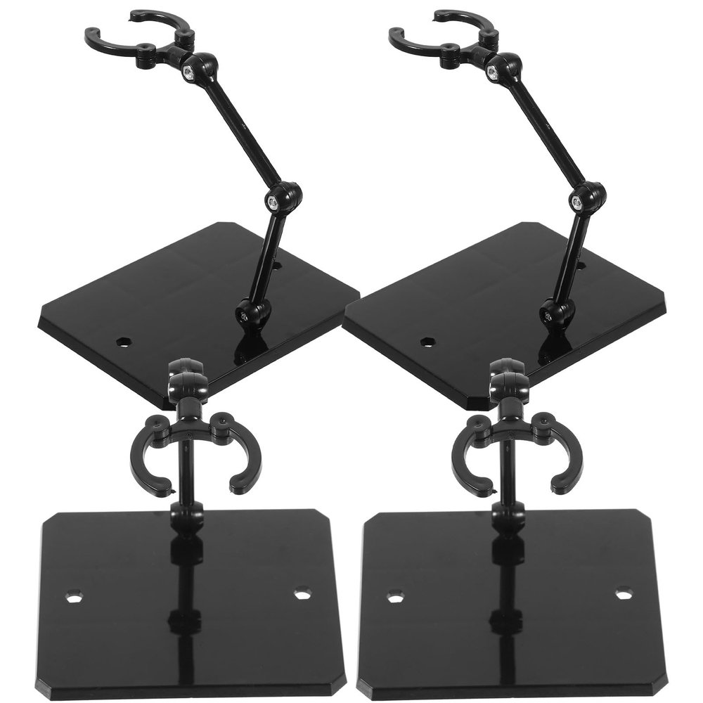 Abaodam 4pcs Action Figure Stands Black Doll Display Holder Base Model Support Rack for Desktop Figurines Collectibles Showcase Home Store Use
