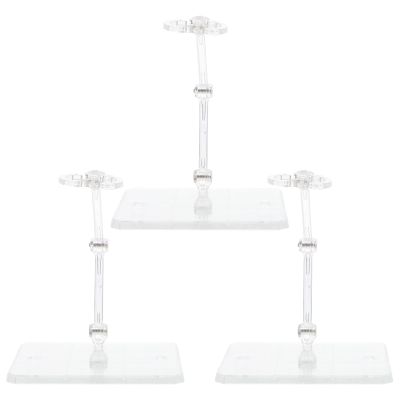 Abaodam 3pcs Transparent Action Figure Display Holder Bases with Stable Flat Bottom Height Support Stands for Doll Models Figurines and Showcases