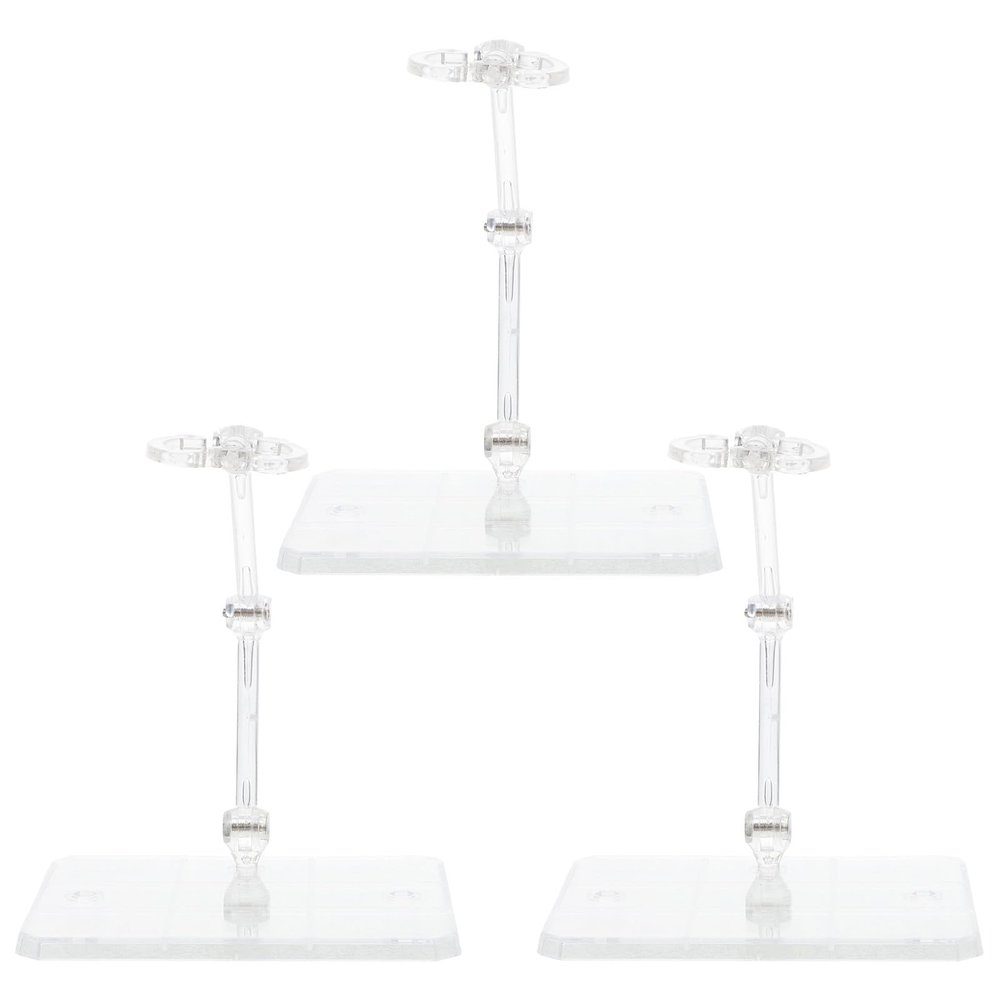 Abaodam 3pcs Transparent Action Figure Display Holder Bases with Stable Flat Bottom Height Support Stands for Doll Models Figurines and Showcases