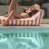 SUNNYLiFE Luxe Lie-On Lounger, Inflatable Pool Float, Indoor/Outdoor Use, Backrest Support, PVC/Polyester, Tierra Clay Stripe, 70.87 x 33.46 x 20.47 inches, Water/Land Usage, 9.7 lbs view 4