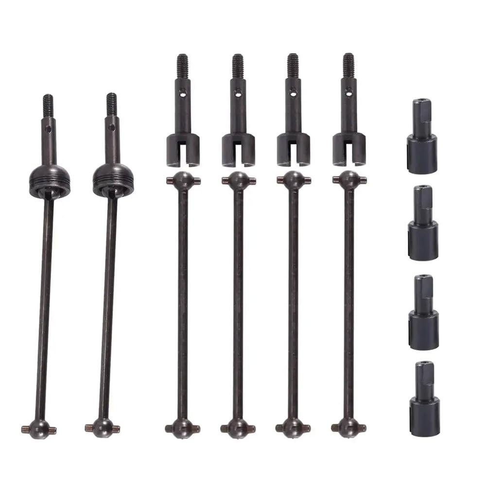 14pcs Metal Drive Shaft Dogbone Differential Cup Upgrade Parts Compatible with Various RC Car Models Including 144001 144002 144010 124007 124016 124018 124019(Black)
