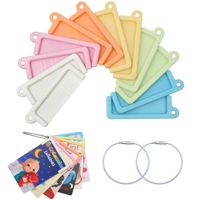 12 Pcs Card Holder for Yoto Cards with 2 Ring Loops, Reusable Portable Yoto Card Holder Ring Set, Kids Travel Carrier, Audio Story Card Storage Organizer, Accessories Compatible with Yoto Mini Player