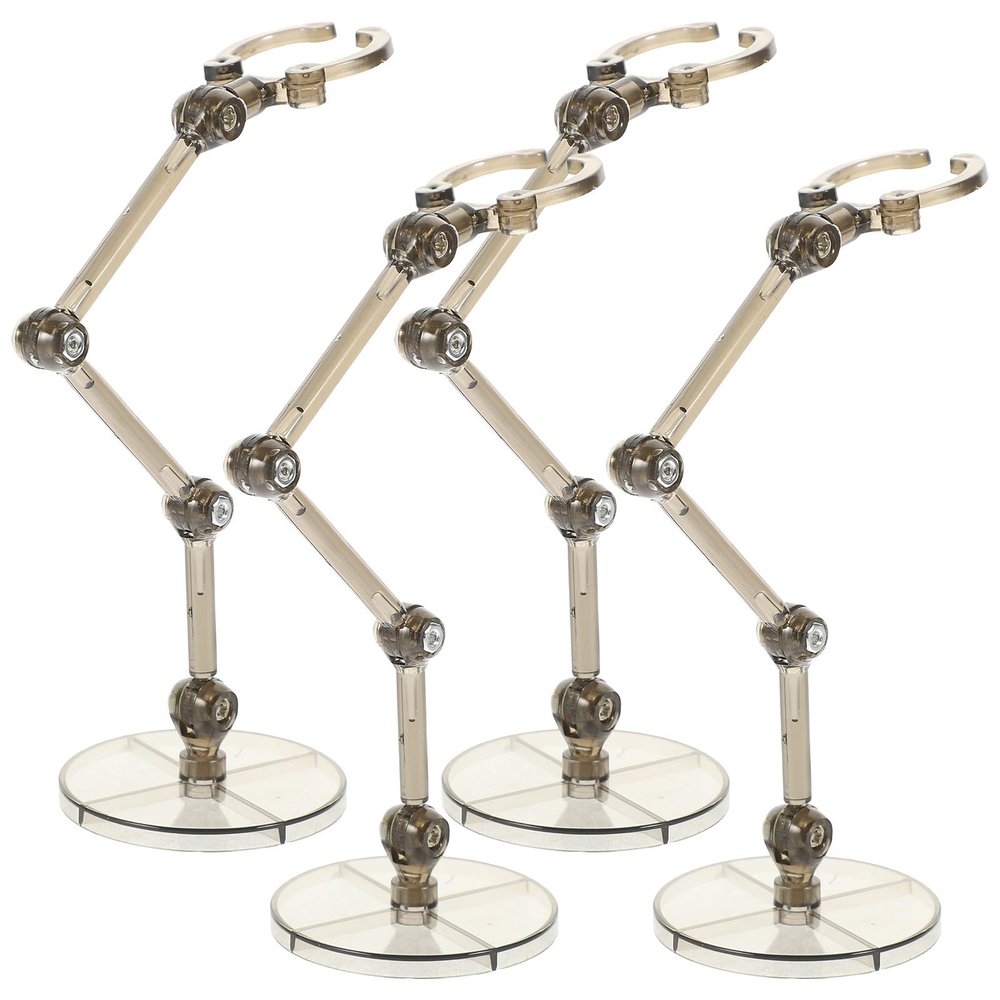 Abaodam 4pcs Plastic Figurine Model Stands Action Figure Support Bases with Stable Flat Bottom for Desktop Display and Model Assembly Holder