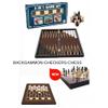 3-in-1 Magnetic Game Set  Chess, Checkers & Backgammon Board | MDF Case, Scratch-Resistant Gloss Finish, Portable Foldable Design view 2