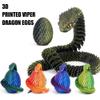 3D Printed Cool Snake Dragon Egg Multi-Joint Novel Easter Gift Decompression Children's Toys Desktop Decoration (Pink Blue Gradient) view 2
