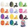 3D Printed Cool Snake Dragon Egg Multi-Joint Novel Easter Gift Decompression Children's Toys Desktop Decoration (Pink Blue Gradient) view 3