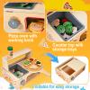 WoodTrove Wooden Pizza Toy, Wooden Pizza Counter Playset with Bake Oven, Montessori Pretend Play Toys, Play Food and Accessories, Cooking Pretend Play Toys for Boys Girls Age 3+ view 4