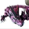 24" Deluxe 3D Printed Crystal Dragon Flexible Articulating and Large Size at 24 inches (Black Purple Metalic Dual Color Gradient) view 2