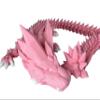 24' Deluxe 3D Printed Crystal Dragon  Flexible Articulating and Large Size at 24 inches (Pink) view 3
