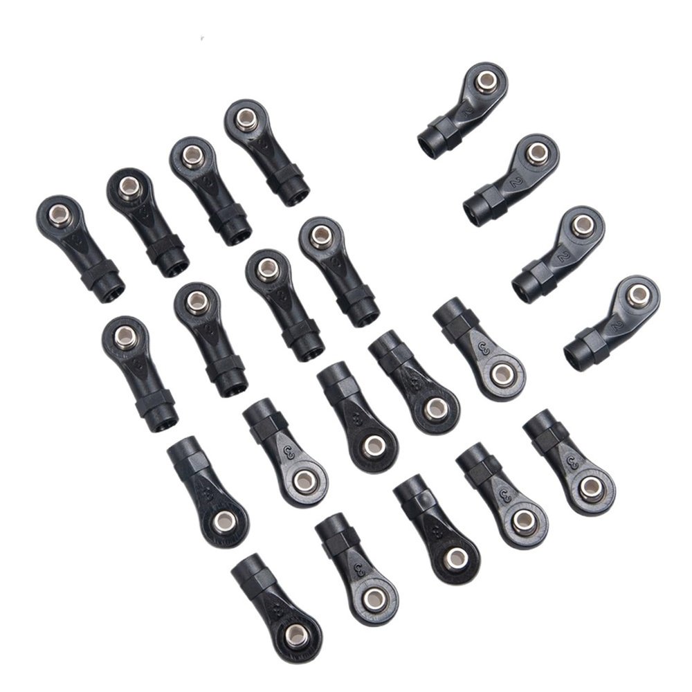 22PCS Plastic Rod Ends Link Balls Ball Head Buckle Linkage Pull Rod Offset for 1/10 RC Crawler Car for TRX-4 Parts confident