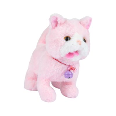 JISADER Interactive Toy Figure, Stuffed Animal Talking Walking s, Recordable Electric Walking Cat Toy, Pink