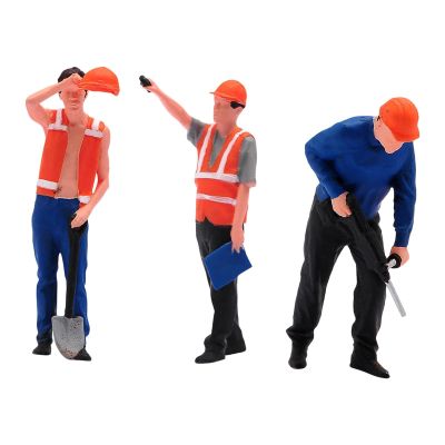 Menolana Miniature Figures Model 1/64 Scale Tiny People Figurine,Construction Building Workers,Mini Diorama Figure for Miniature Scene, Style A