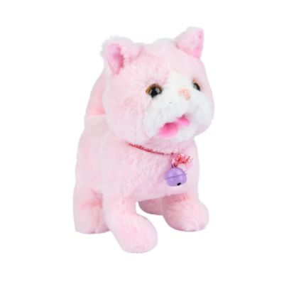 DYNWAVE Interactive Toy Figure Stuffed Animal Lightweight Funny Electric Walking Cat Toy with Record Function for Children Gift, Pink
