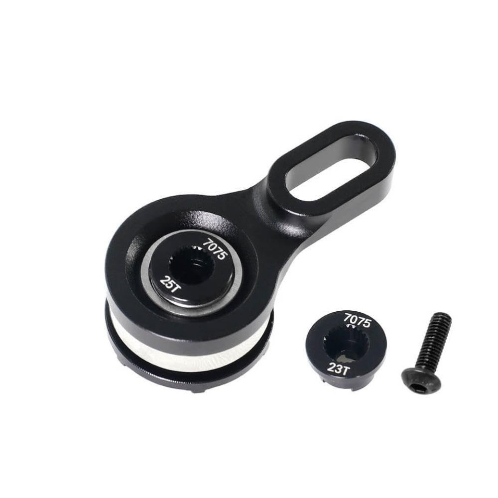 23T 25T Servo Arm Upgrade Parts Compatible with Motorcycle Servo Saver Compatible with Promoto-MX 1/4 Scale Models(Black)