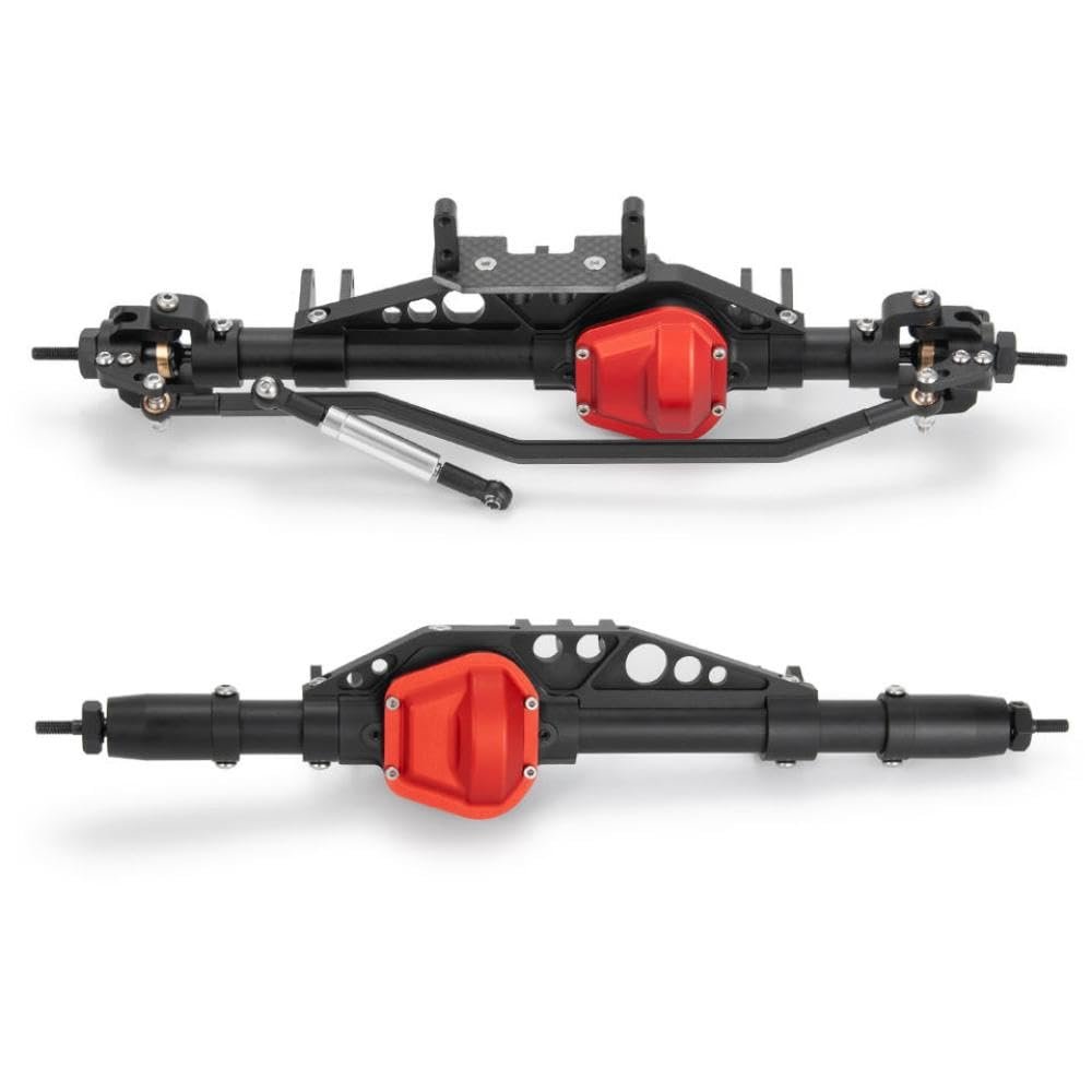 1/10 Scale RC Crawler Car Aluminum Front Middle Rear Axle Upgrade Parts Compatible with Wraith 90018 90048 90053 Models(Front and Rear)