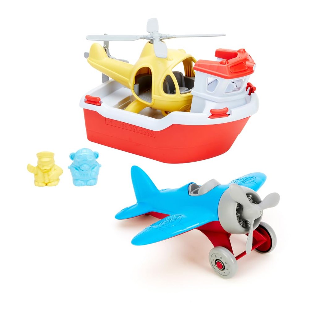 Sky & Sea Explorer Set Airplane + Rescue Boat & Helicopter
