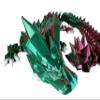 24" Deluxe 3D Printed Crystal Dragon  Flexible Articulating and Large Size at 24 inches (Red Green Metalic Dual Color Gradient) view 2