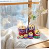Rwigeboo 7Pcs/Set Russian Nesting Dolls, Wooden Matryoshka Doll Set with Girls Printing Effortless Disassembly & Assembly Nesting Dolls for Collection Decoration view 2