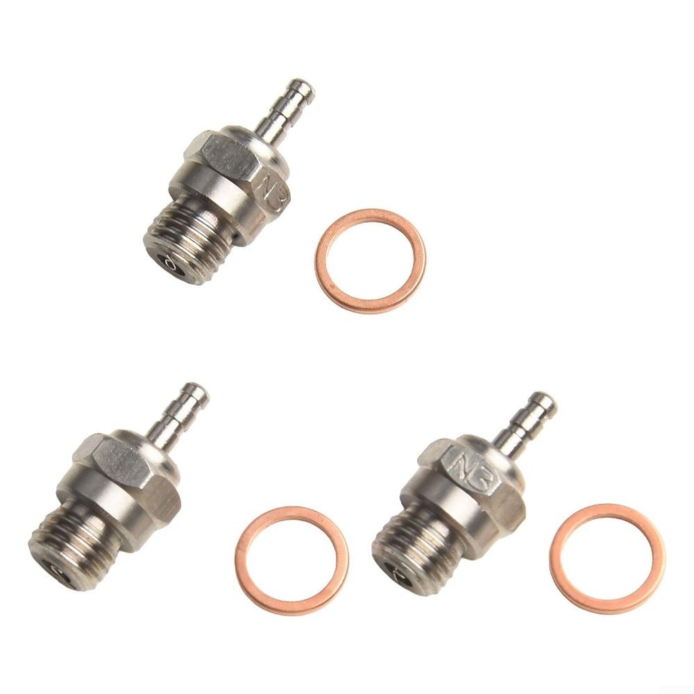 3P3 70117 N3 Glow Spark for RC Engine Cars, Compatible with, Kyosho & SHP Models, Silver Glow 3 Pack RC Engine Igniter